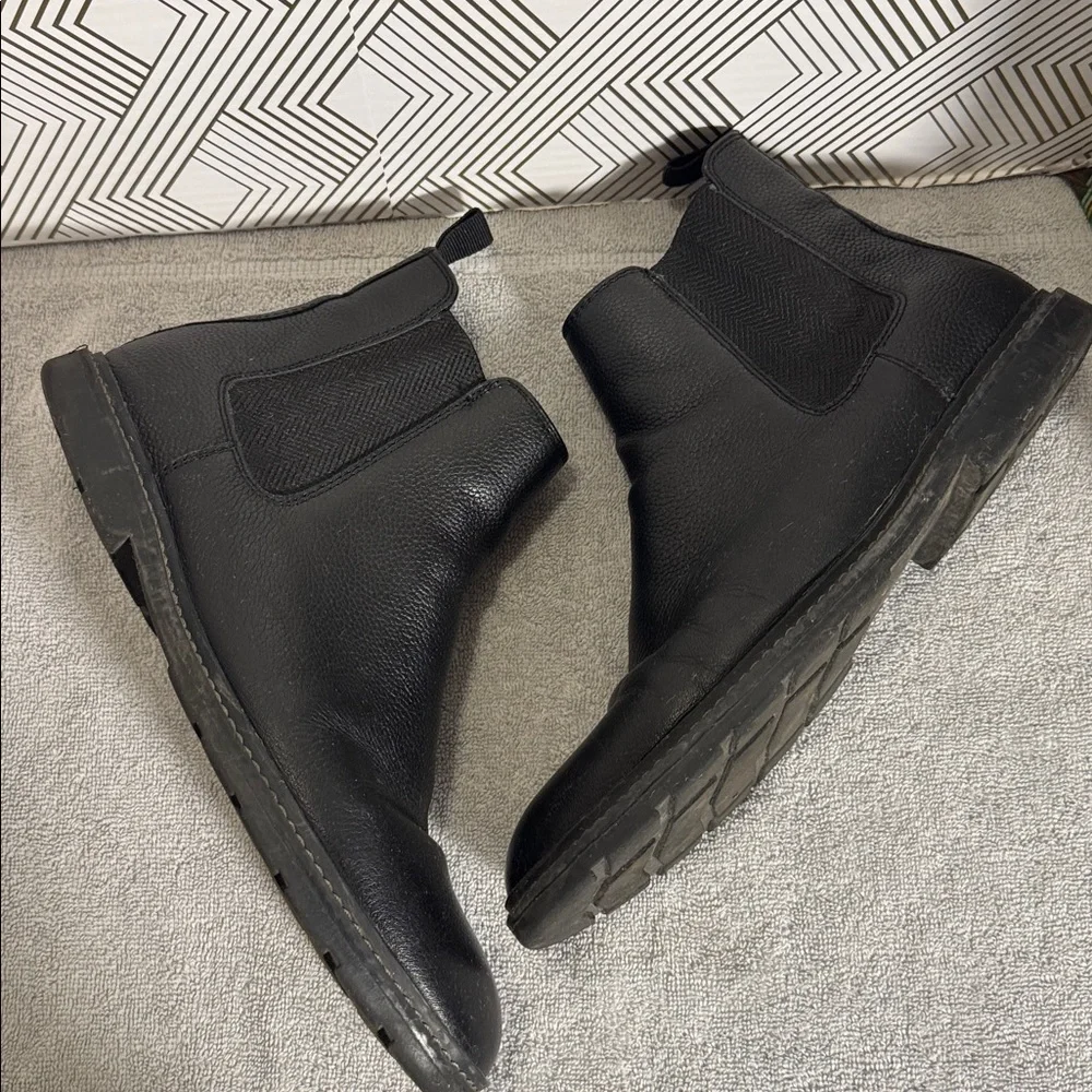 Abound boots Black Leather Ankle Boots men’s size‎ 9 leather upper slip on